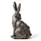 Glitzhome® 21.25" MGO Bronze Mom and Baby Rabbit Statue